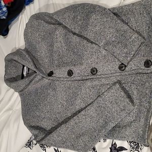 Boys heathered grey size medium 8 button up cardigan sweater